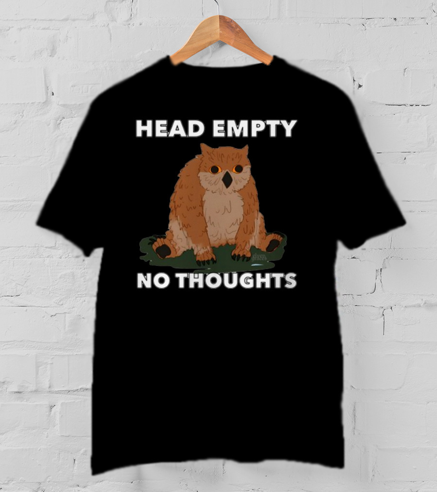 Elvengraces Head Empty No Thoughts Owl Image T-Shirt