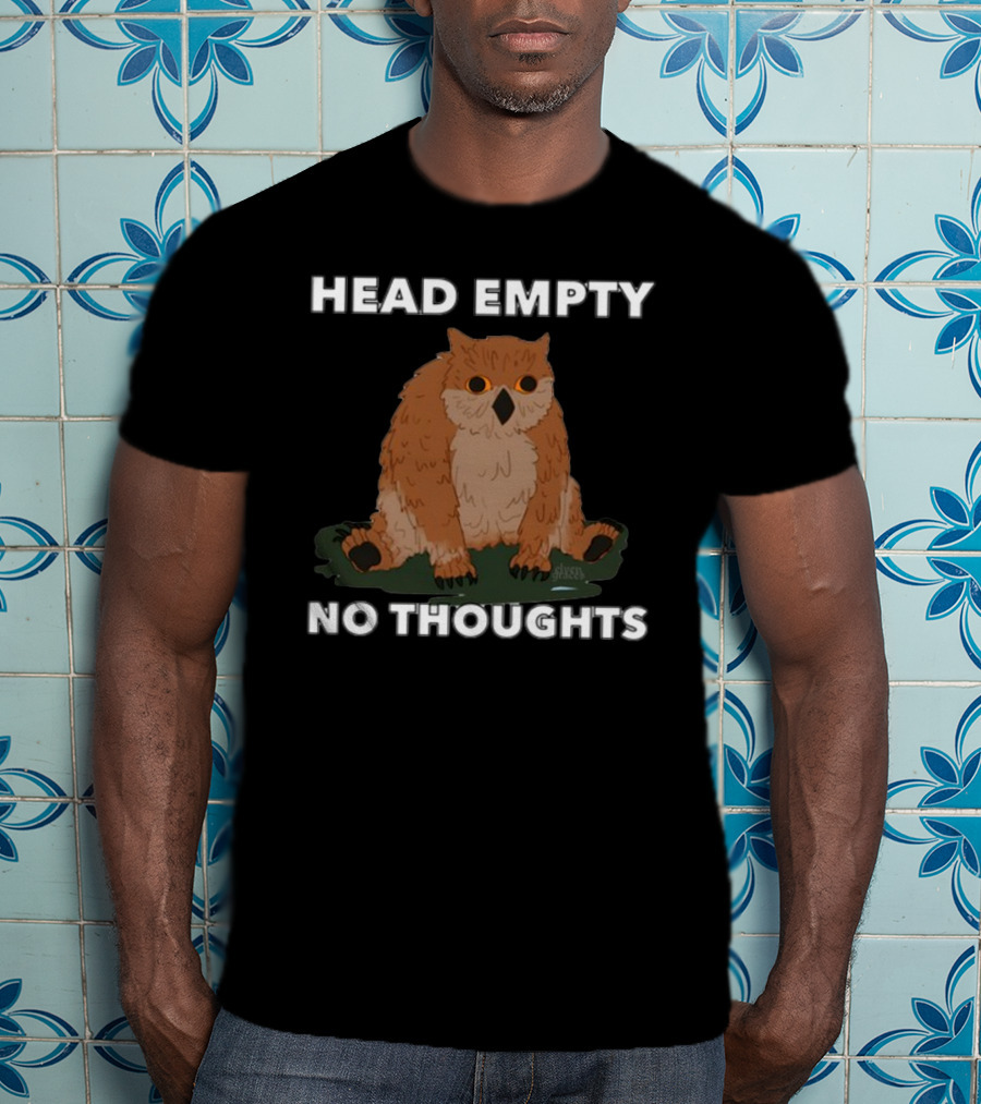 Elvengraces Head Empty No Thoughts Owl Image T-Shirt