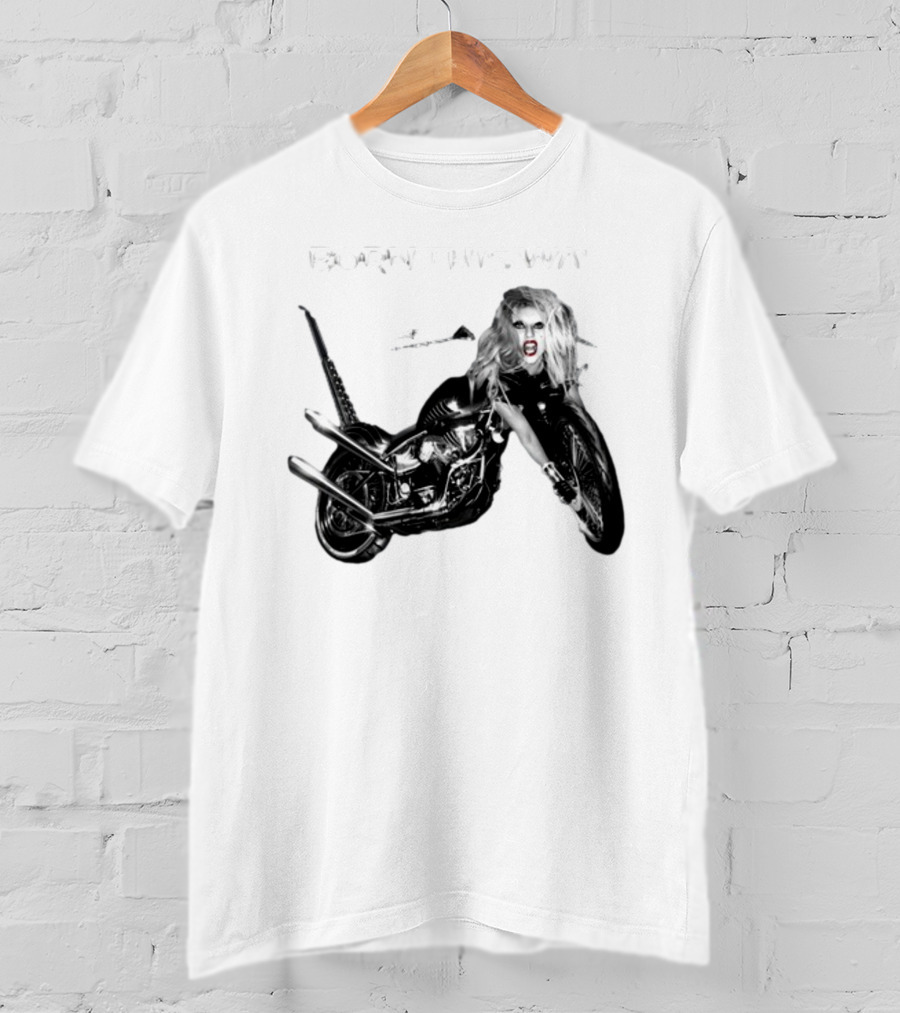 Born This Way Album Motorcycle Lady Gaga T-Shirt