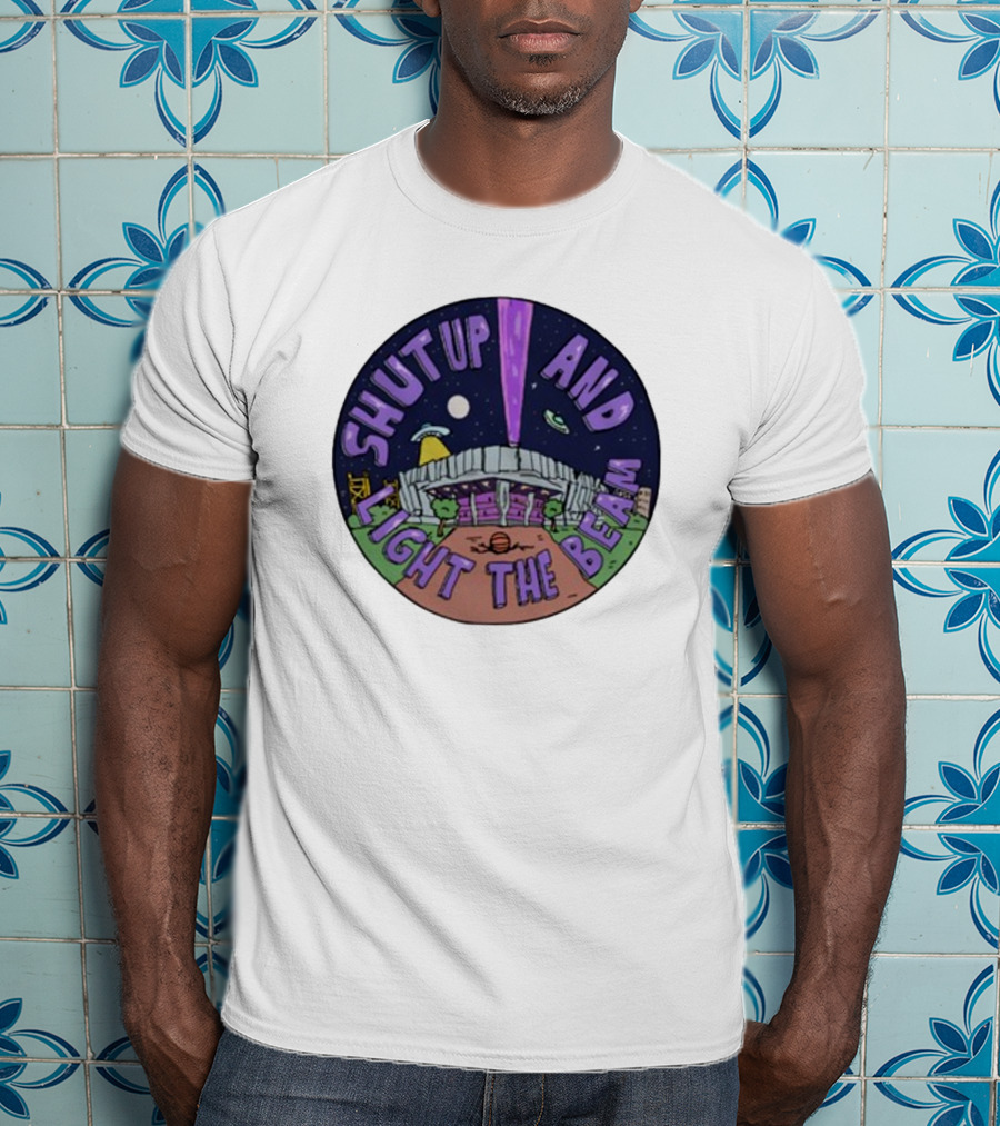 Deuce Mo Sacramento Shut Up And Light The Beam Stadium Night Scene T-Shirt