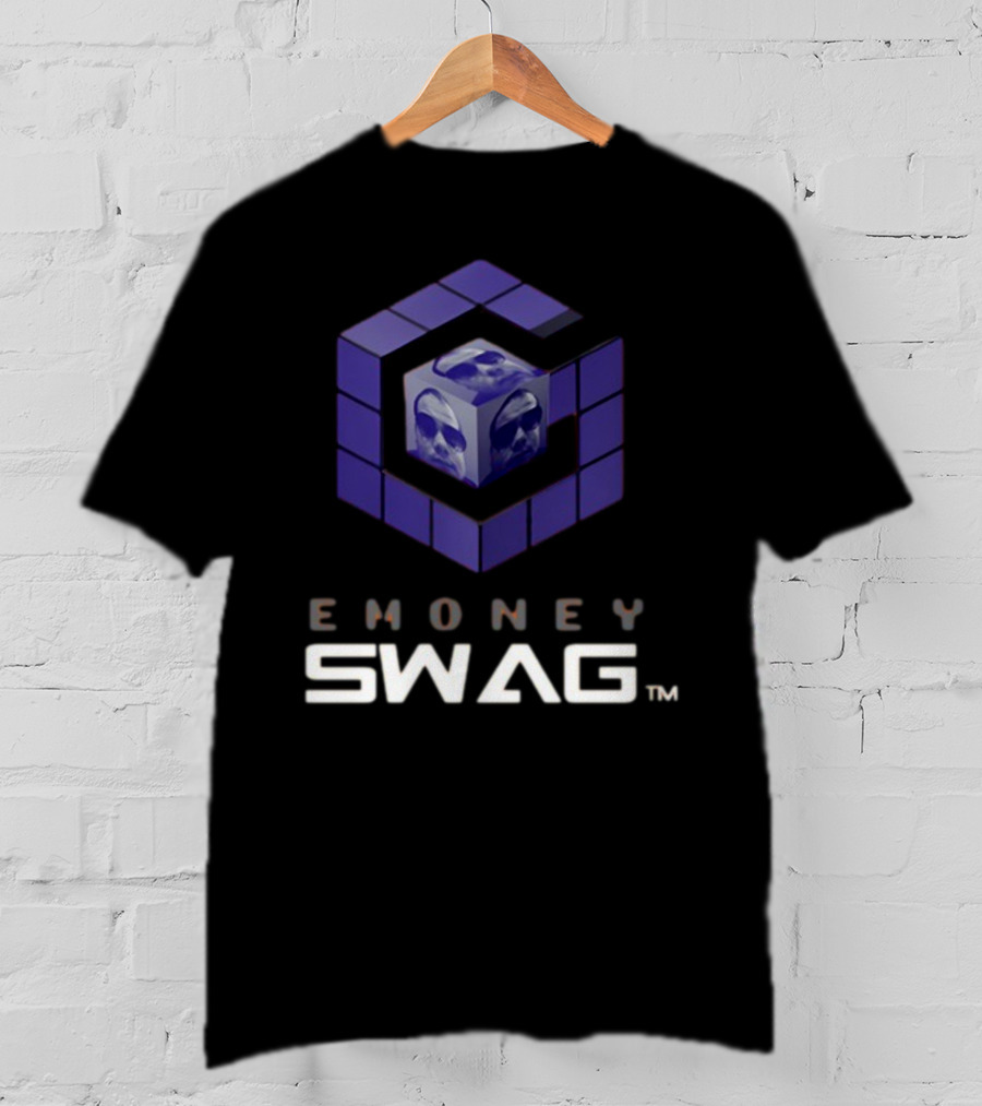 Erobb221 Emoney Swag Cube Design With Purple Blocks T-Shirt