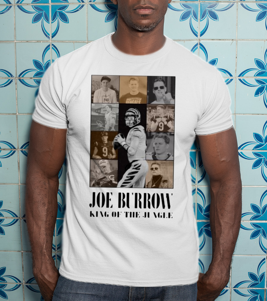 Joe Burrow King Of The Jungle Bengals Tribute Montage T-Shirt