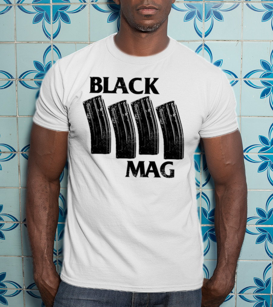 Black Mag Donut Operator Four Magazines T-Shirt