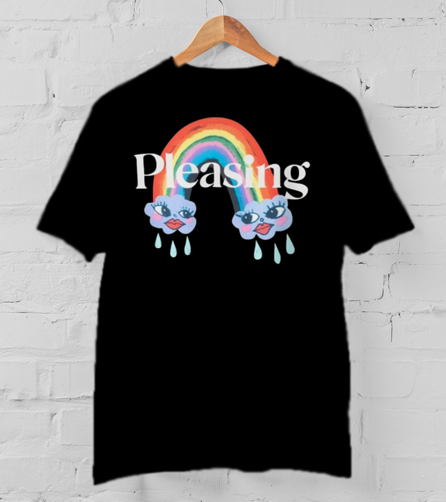 Pleasing Rainbow Clouds With Teardrops And Smiling Faces T-Shirt