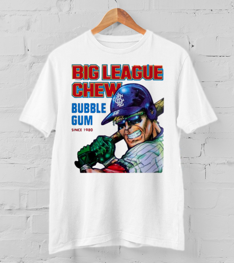 Big League Chew Bubble Gum Since 1980 Baseball Player T-Shirt