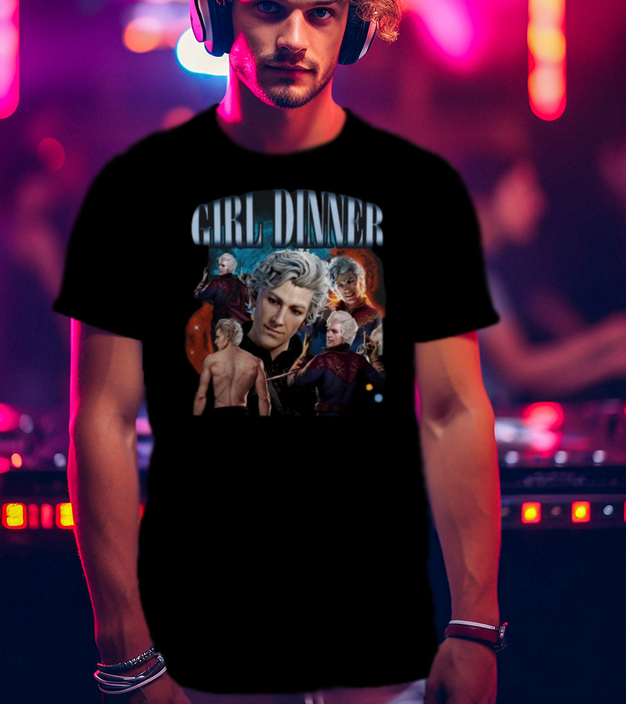 Girl Dinner Astarion Baldur's Gate 3 Character Collage T-Shirt
