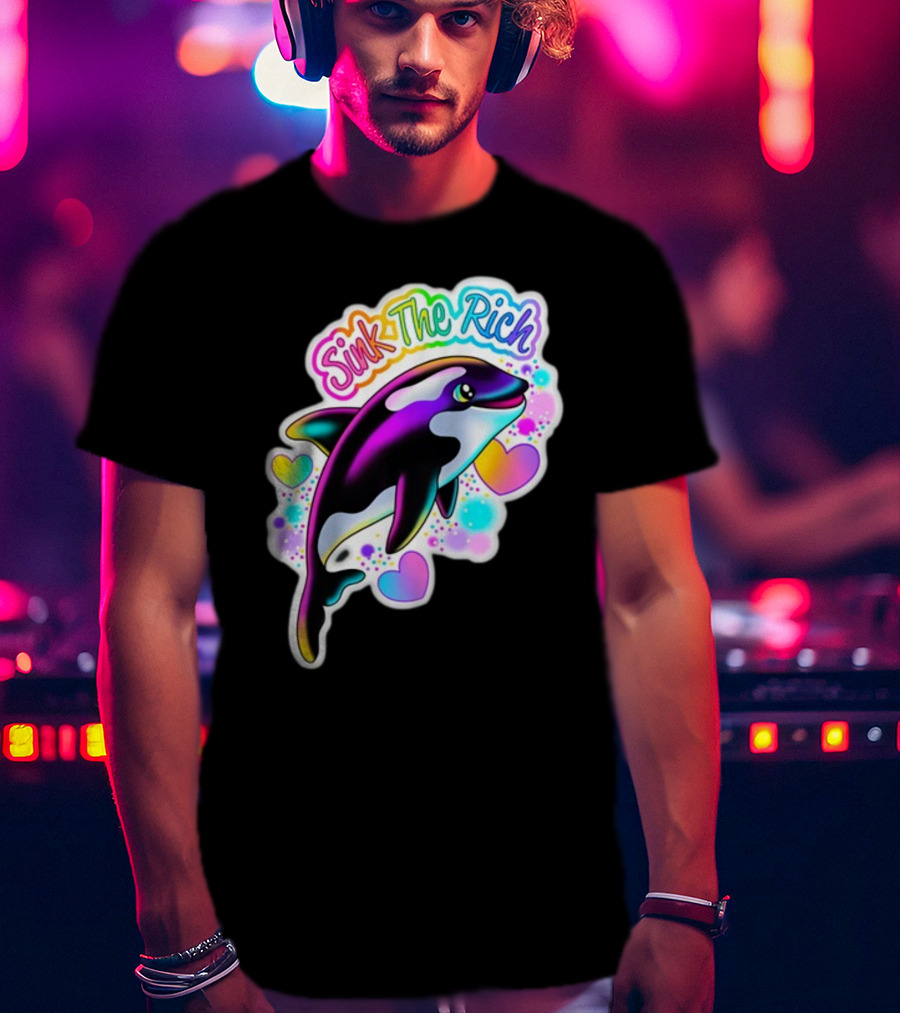 Sink The Rich Theartsyalien Bigcartel Colorful Orca Hearts T-Shirt