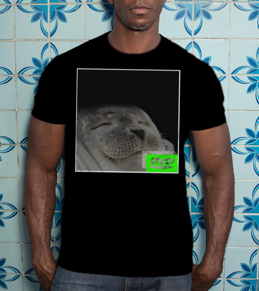 Bouncing DVD Hits Corner Idle Screen Meme Relaxed Seal T-Shirt