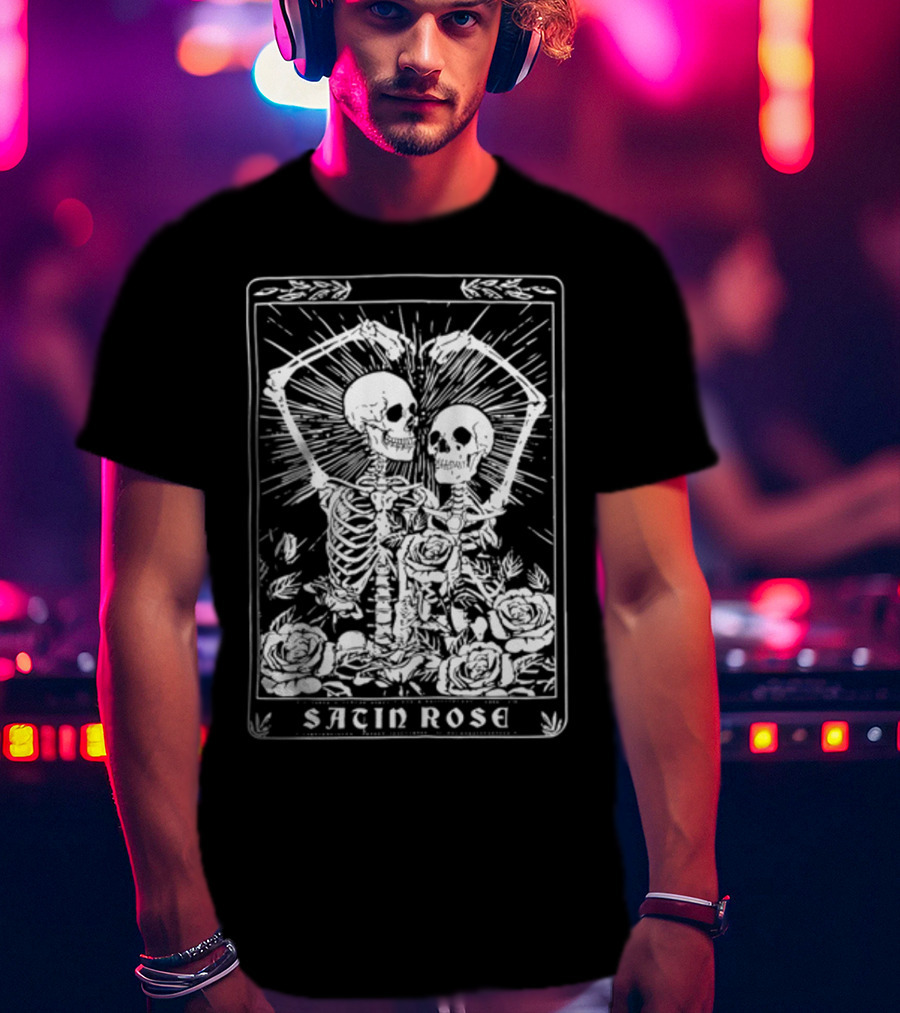 Coolane Skeleton Satin Rose Sacin Thermal Lined T-Shirt