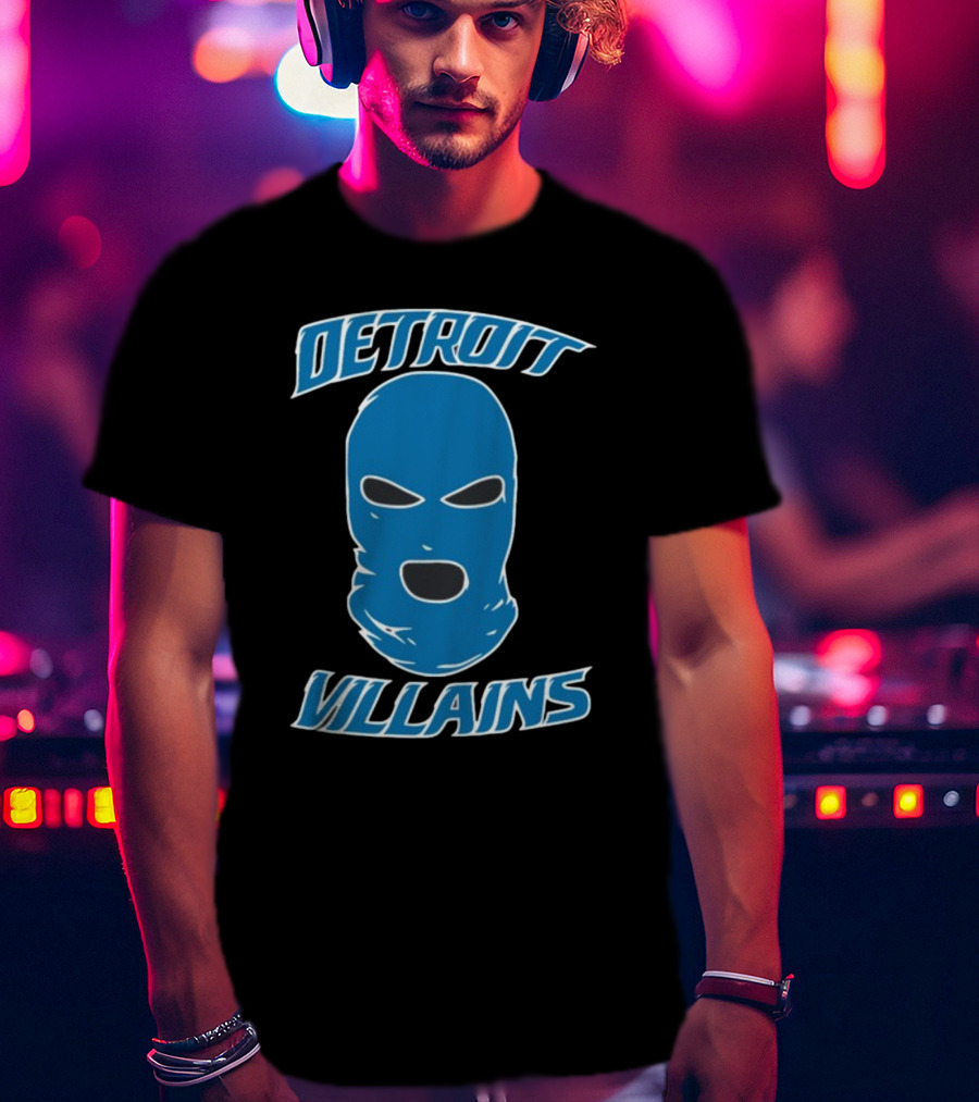 Detroit Villains Blue Mask T-Shirt