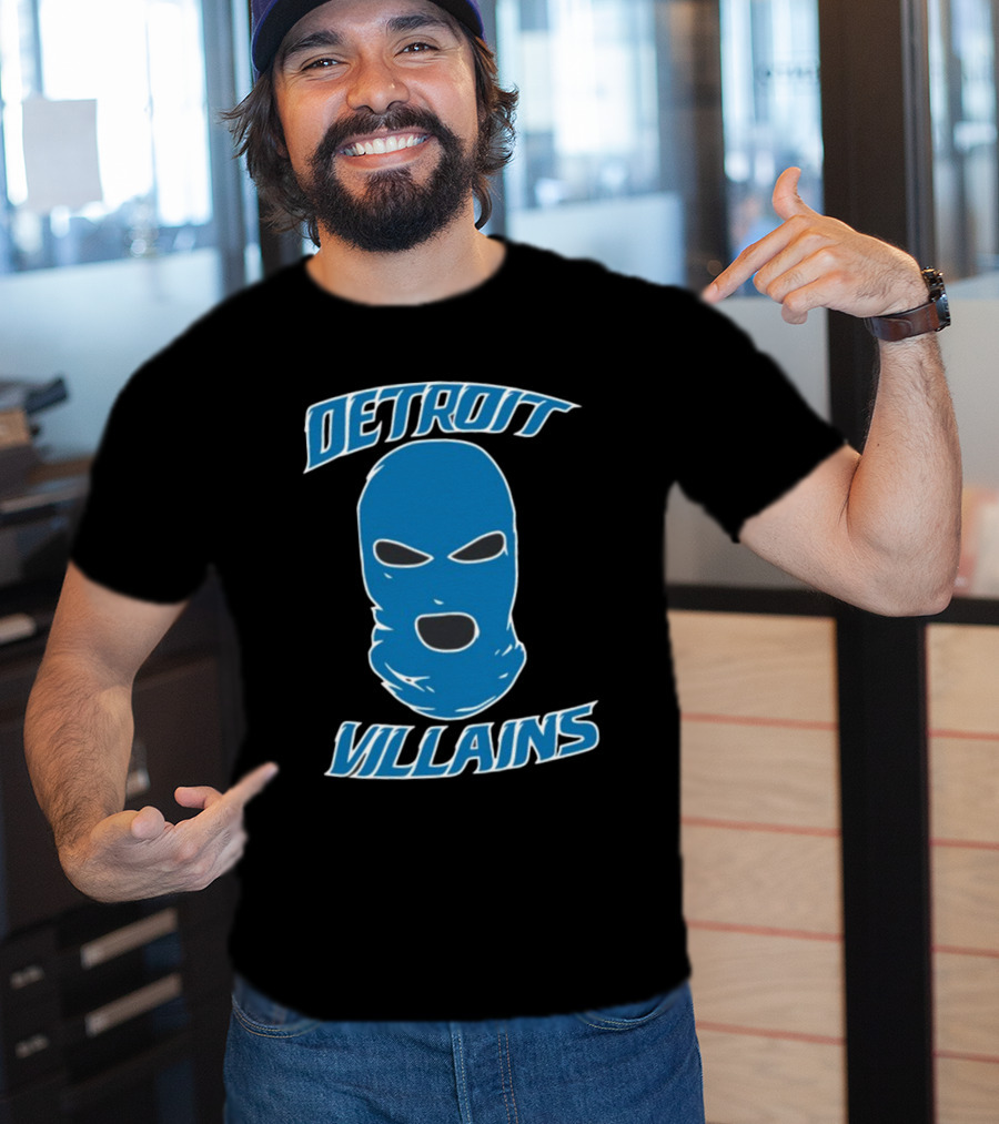 Detroit Villains Blue Mask T-Shirt