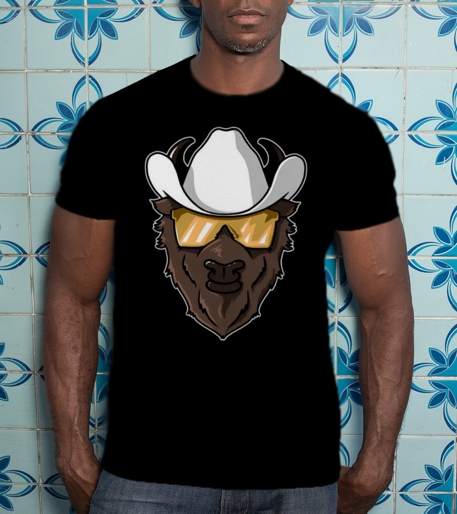 Colorado Buffalo Cowboy Hat And Sunglasses T-Shirt