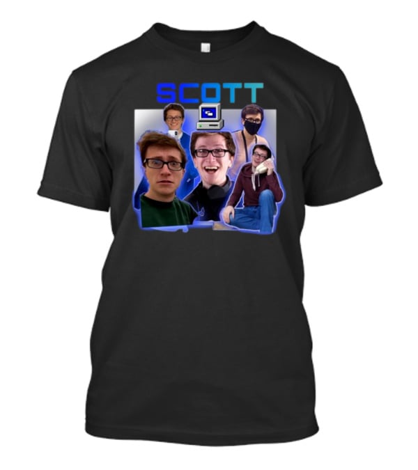 Scott Vintage Retro Computer Enthusiast Multicolored Portrait Collection T-Shirt