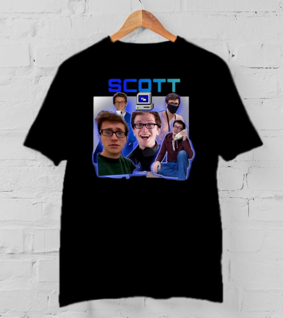Scott Vintage Retro Computer Enthusiast Multicolored Portrait Collection T-Shirt