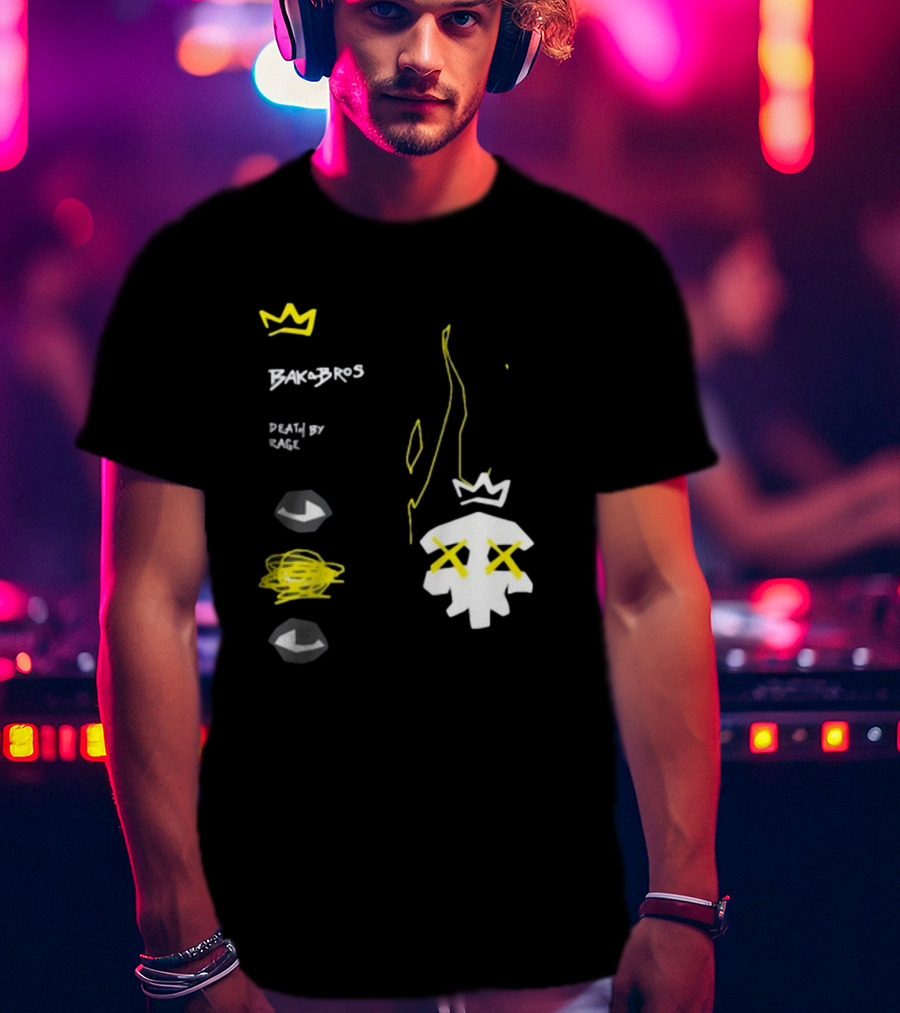 Baka Bros Death By Rage Family Crown Skull T-Shirt