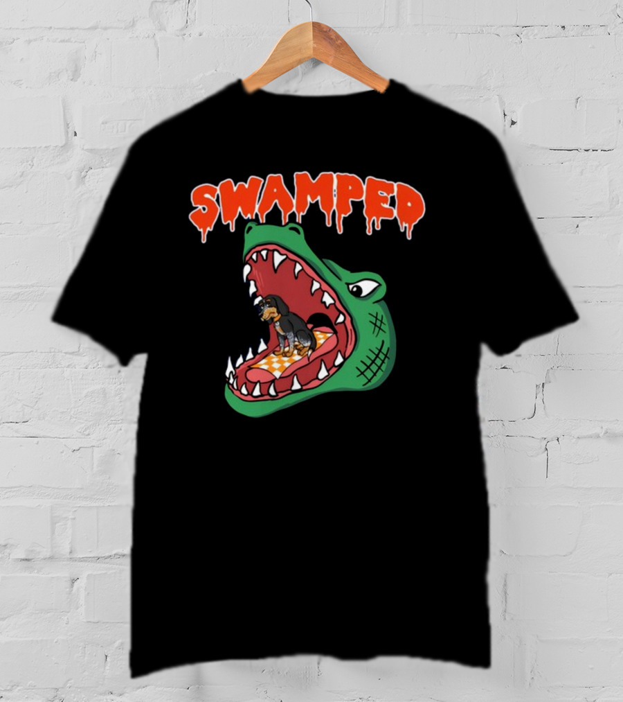 Swamped Hoodie Dog In Gator Mouth T-Shirt