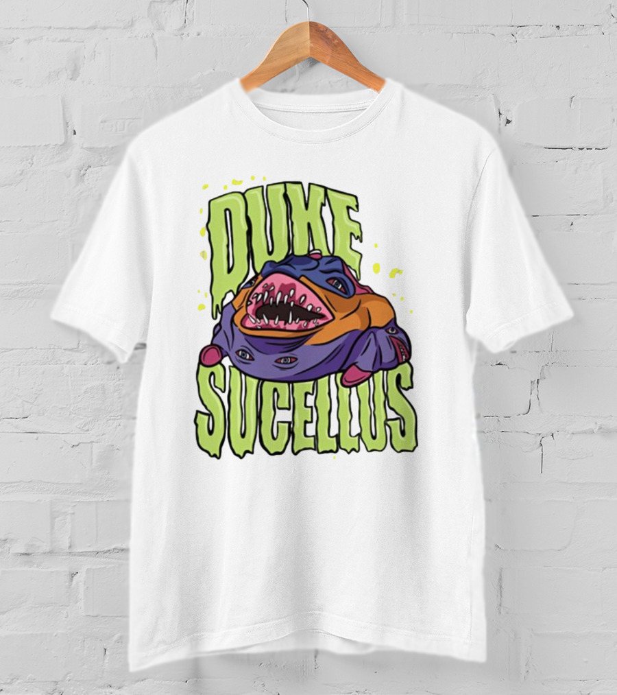 Duke Sucellus Multicolored Creature With Sharp Teeth T-Shirt