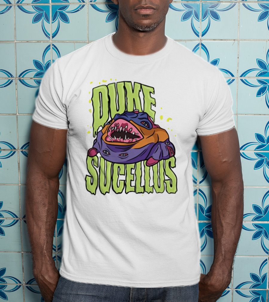 Duke Sucellus Multicolored Creature With Sharp Teeth T-Shirt
