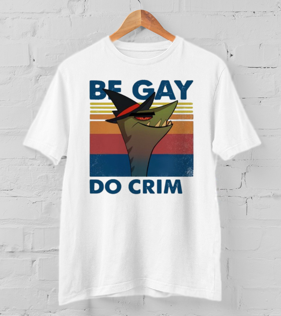 Helluva Boss Be Gay Do Crime Retro Style Snake In Hat T-Shirt