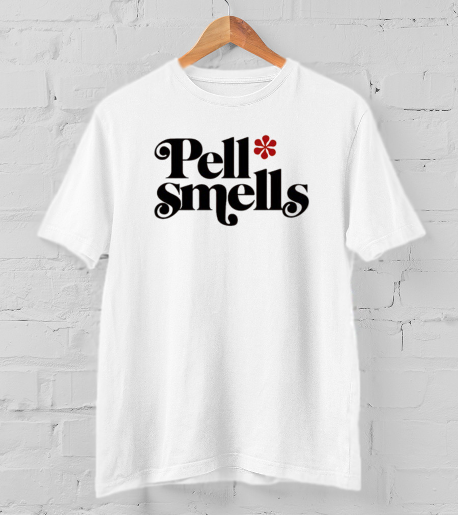 Pell Smells Vintage-Style Retro Flower Accent T-Shirt