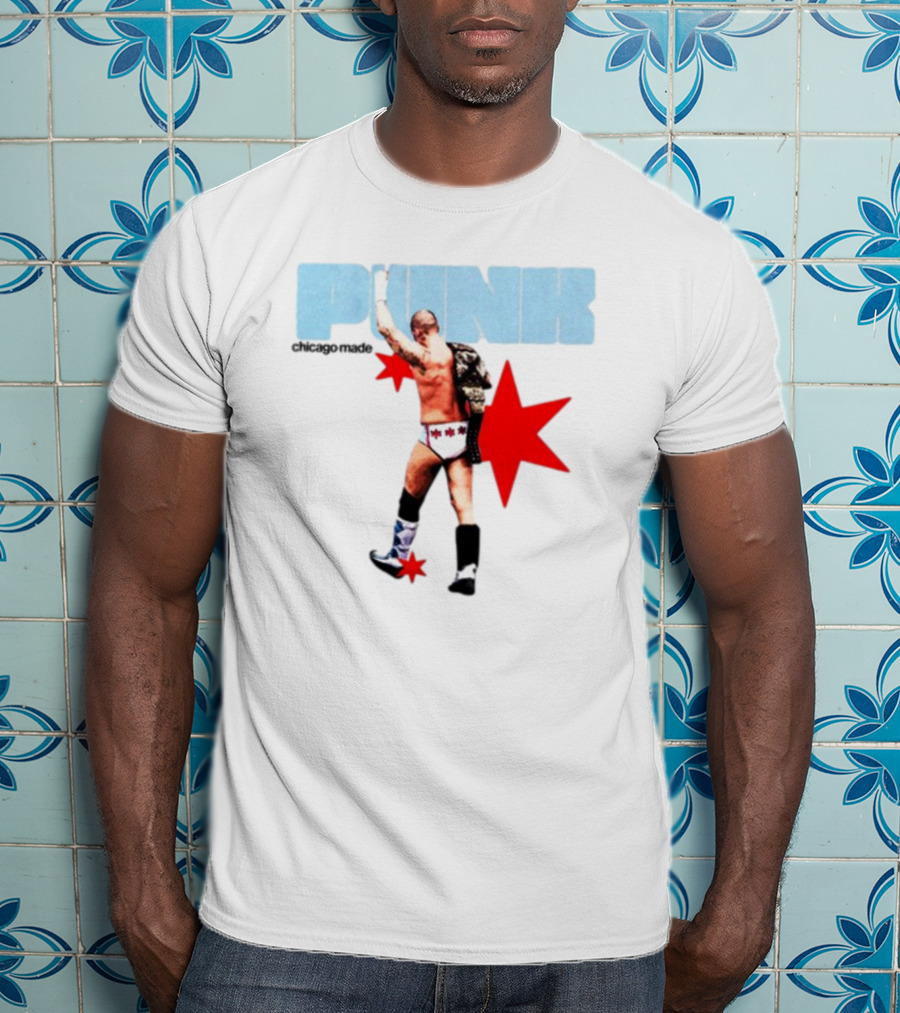 Punk Chicago Made Wrestler With Stars And Backpack T-Shirt