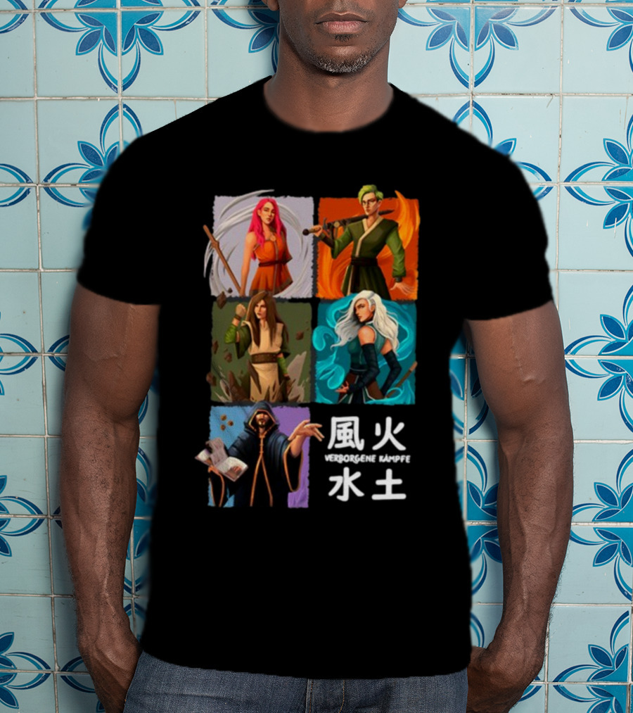 Verborgene Kämpfer Avatar Elemente Wind Feuer Wasser Erde Pen And Paper T-Shirt