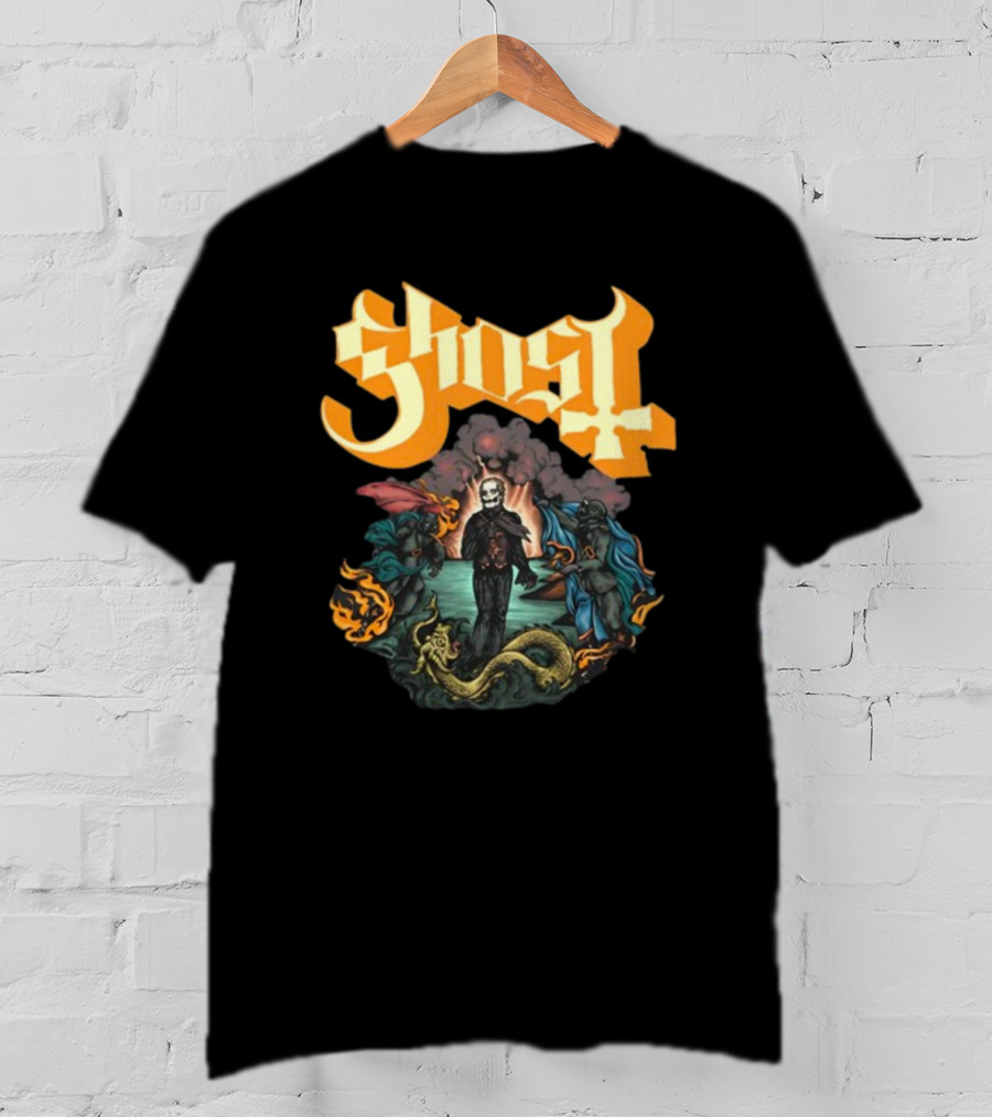 Ghost Band Surreal Ocean Scene With Figures And Sea Creature T-Shirt