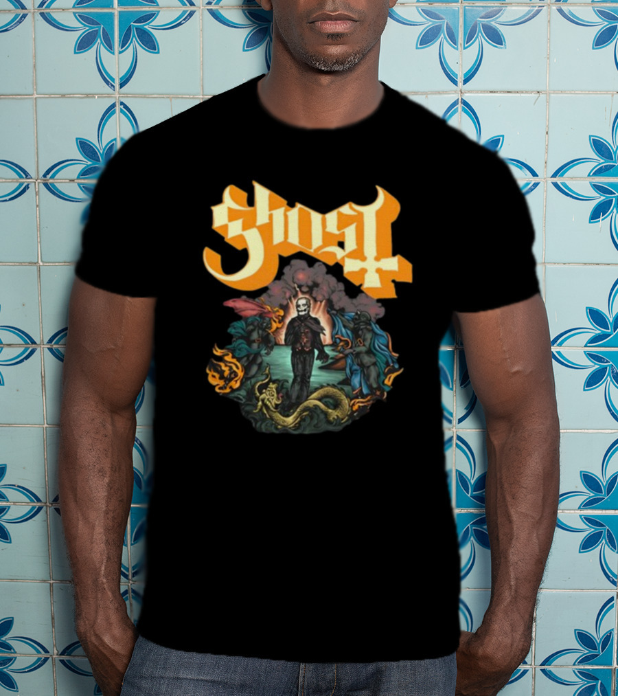 Ghost Band Surreal Ocean Scene With Figures And Sea Creature T-Shirt