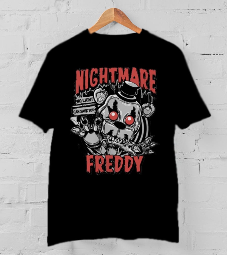 Nightmare Freddy No Light Can Save You Five Nights At Freddy's Glow In The Dark T-Shirt