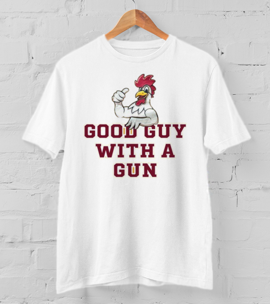 Rooster Good Guy With A Gun Thumbs Up T-Shirt