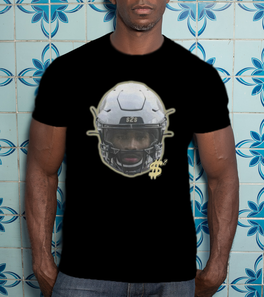 S2S Helmet Face With Dollar Sign Sheduer Graphic New T-Shirt