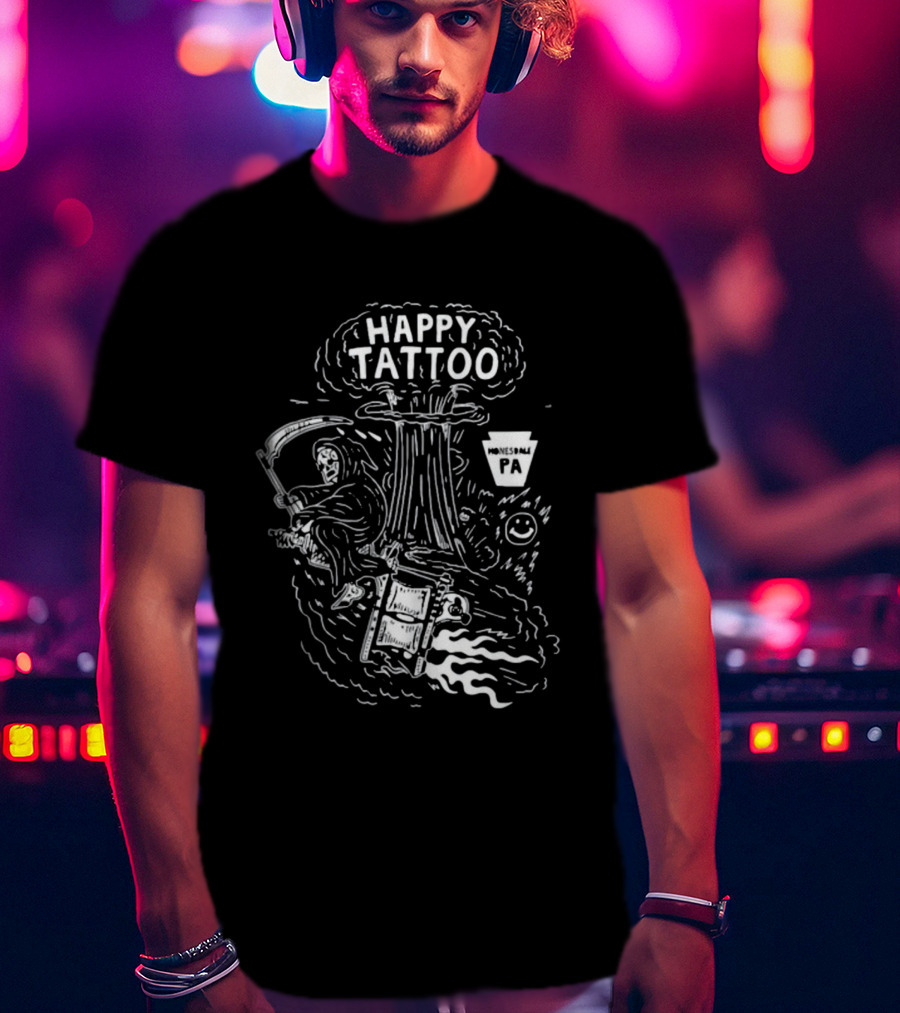 Happy Tattoo Grim Reaper Tree Honesdale PA T-Shirt