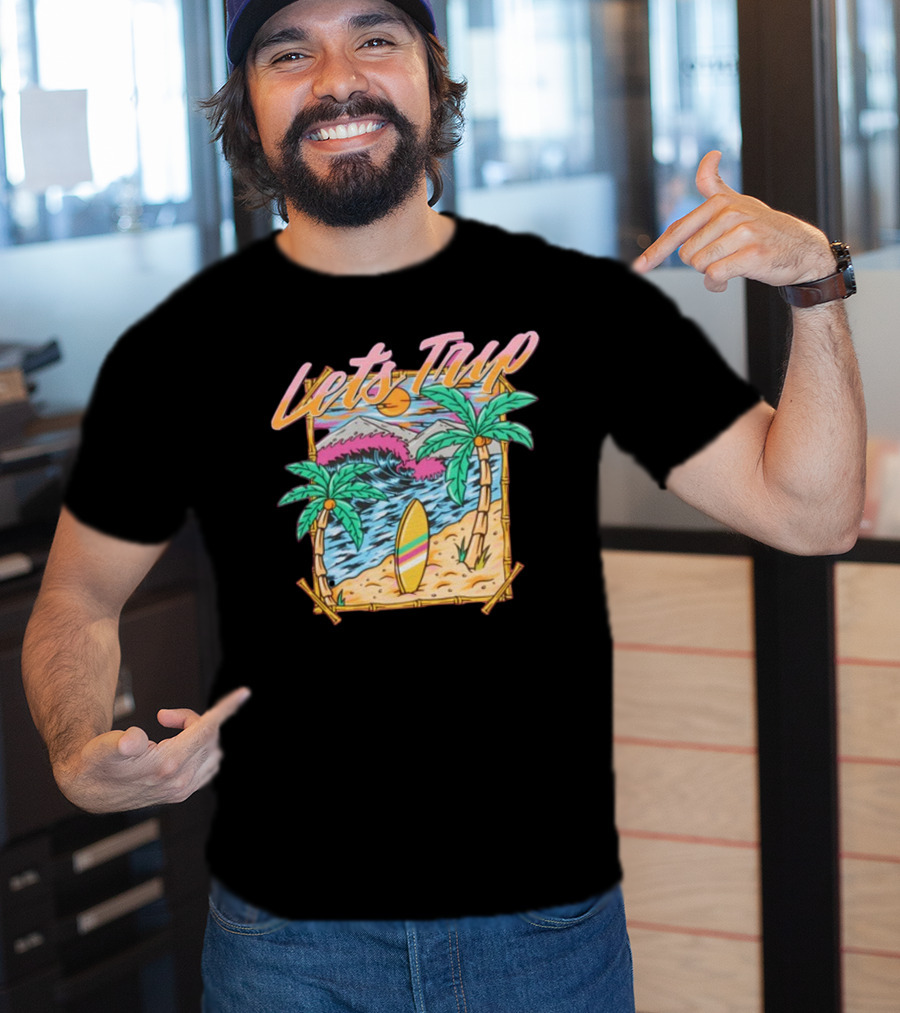Let's Trip Paradise Surfing Tropical Beach Adventure T-Shirt