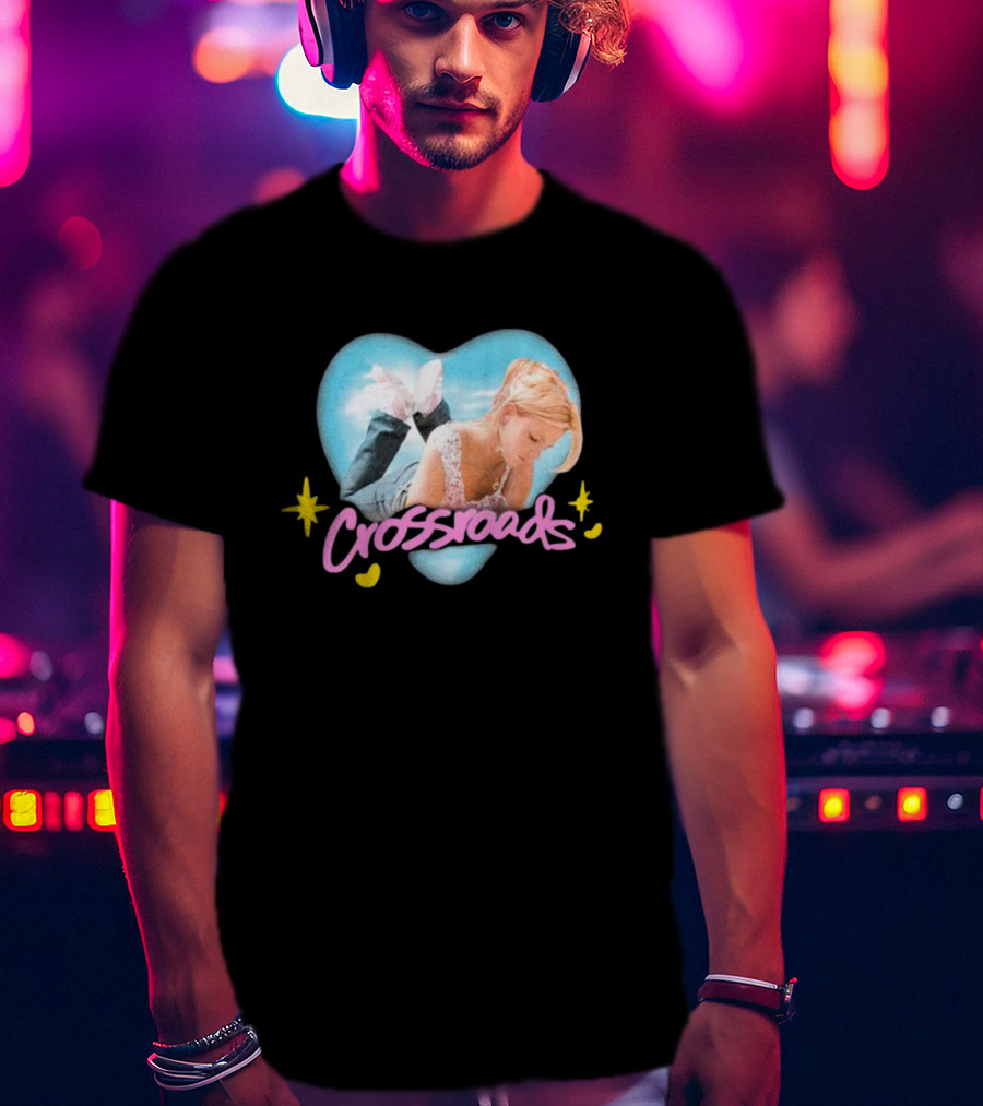 Crossroads Airbrush Heart Design With Woman And Stars T-Shirt