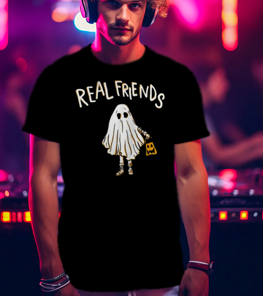 Real Friends Ghost Halloween Trick Or Treat T-Shirt