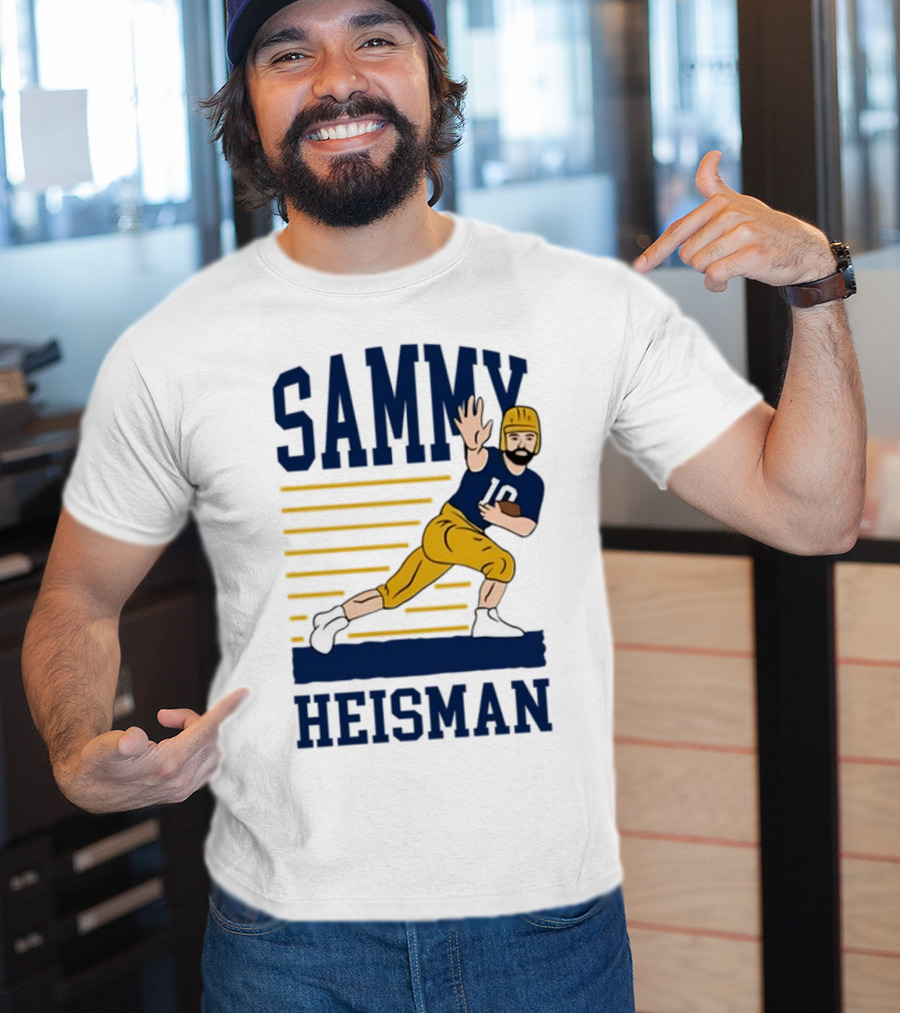 SAMMY HEISMAN 10 Football Pose With Stripes T-Shirt
