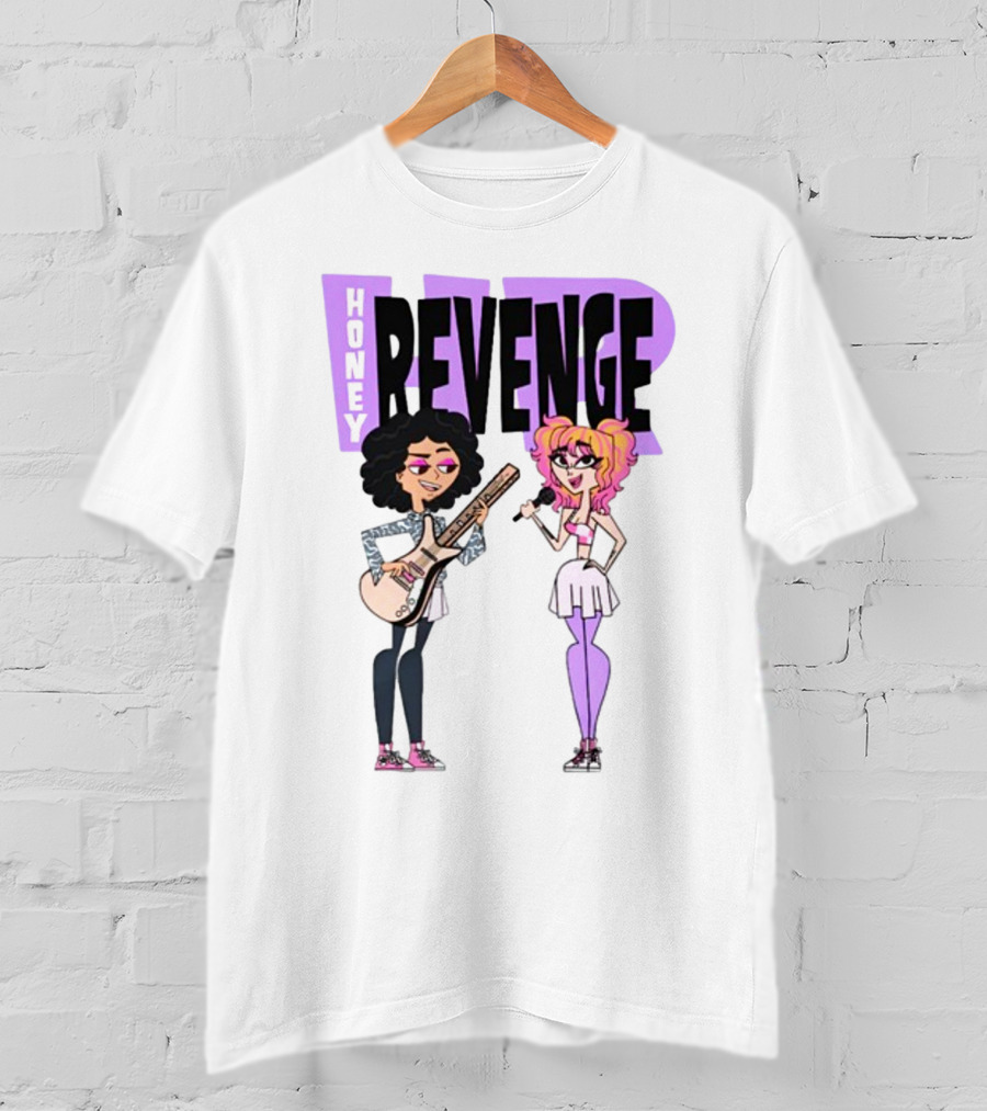 Honey Revenge Characters With Guitar And Microphone Lavender Dust T-Shirt