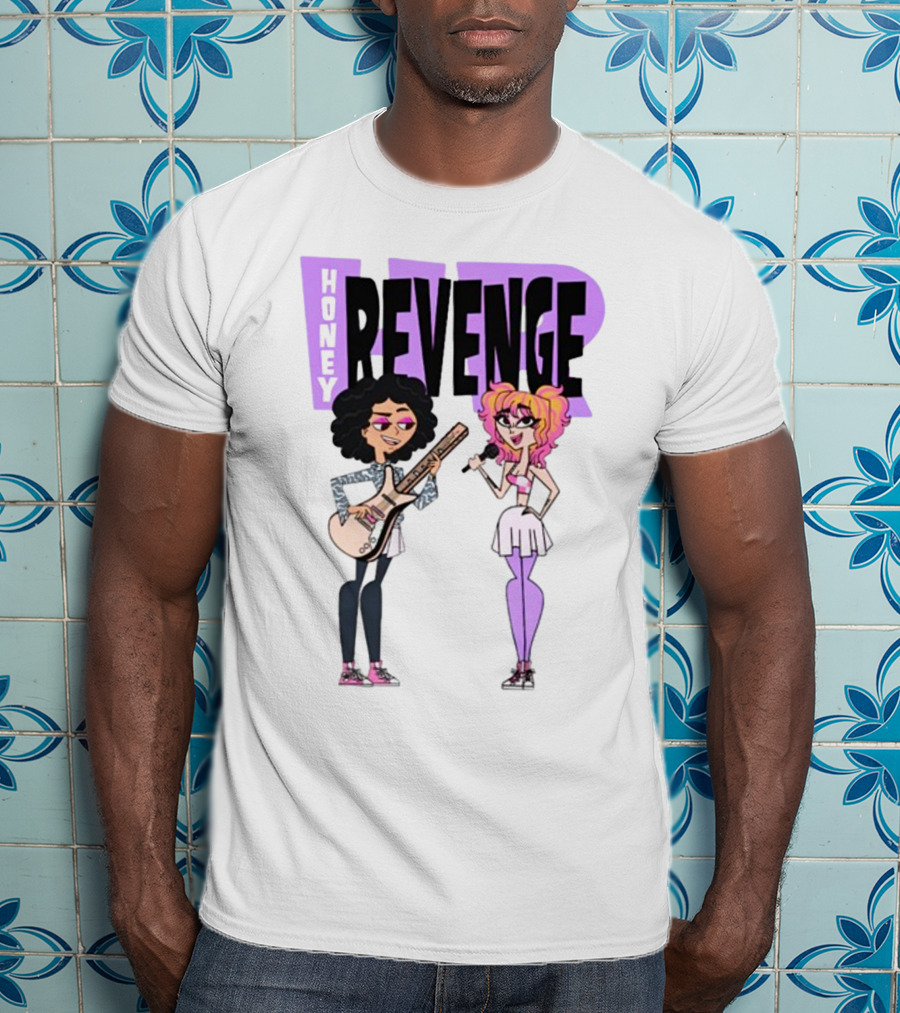 Honey Revenge Characters With Guitar And Microphone Lavender Dust T-Shirt