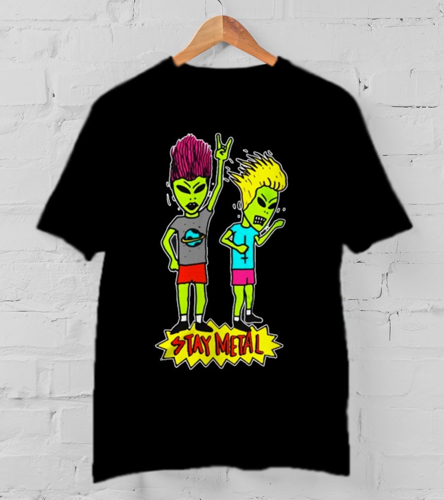 Teen Hearts Green Aliens Stay Metal Mohawk T-Shirt
