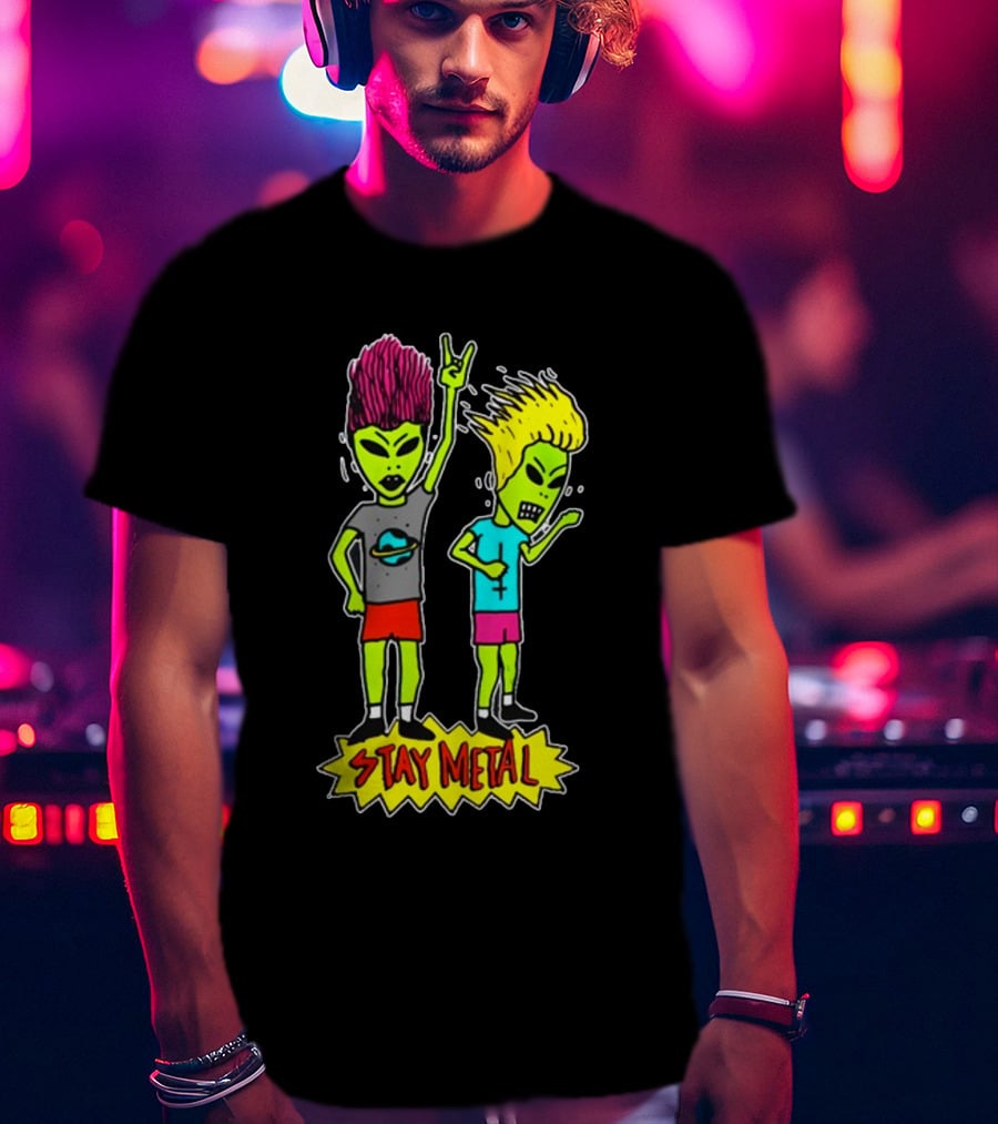 Teen Hearts Green Aliens Stay Metal Mohawk T-Shirt