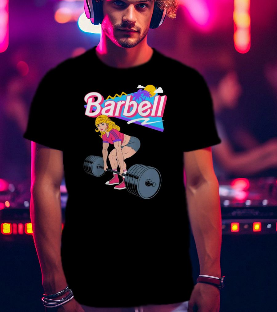 Raskolapparel Barbell Barbie Retro Workout Vibes T-Shirt
