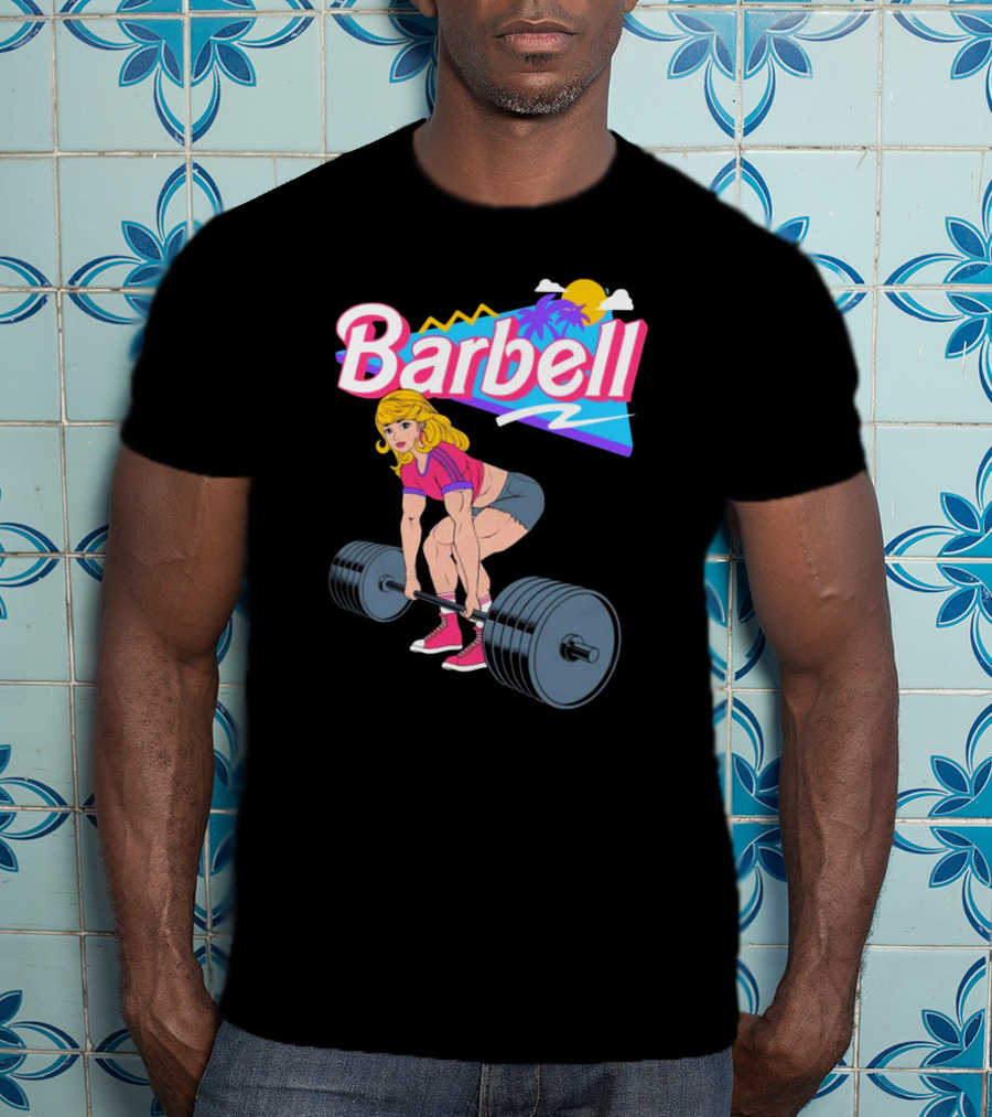 Raskolapparel Barbell Barbie Retro Workout Vibes T-Shirt