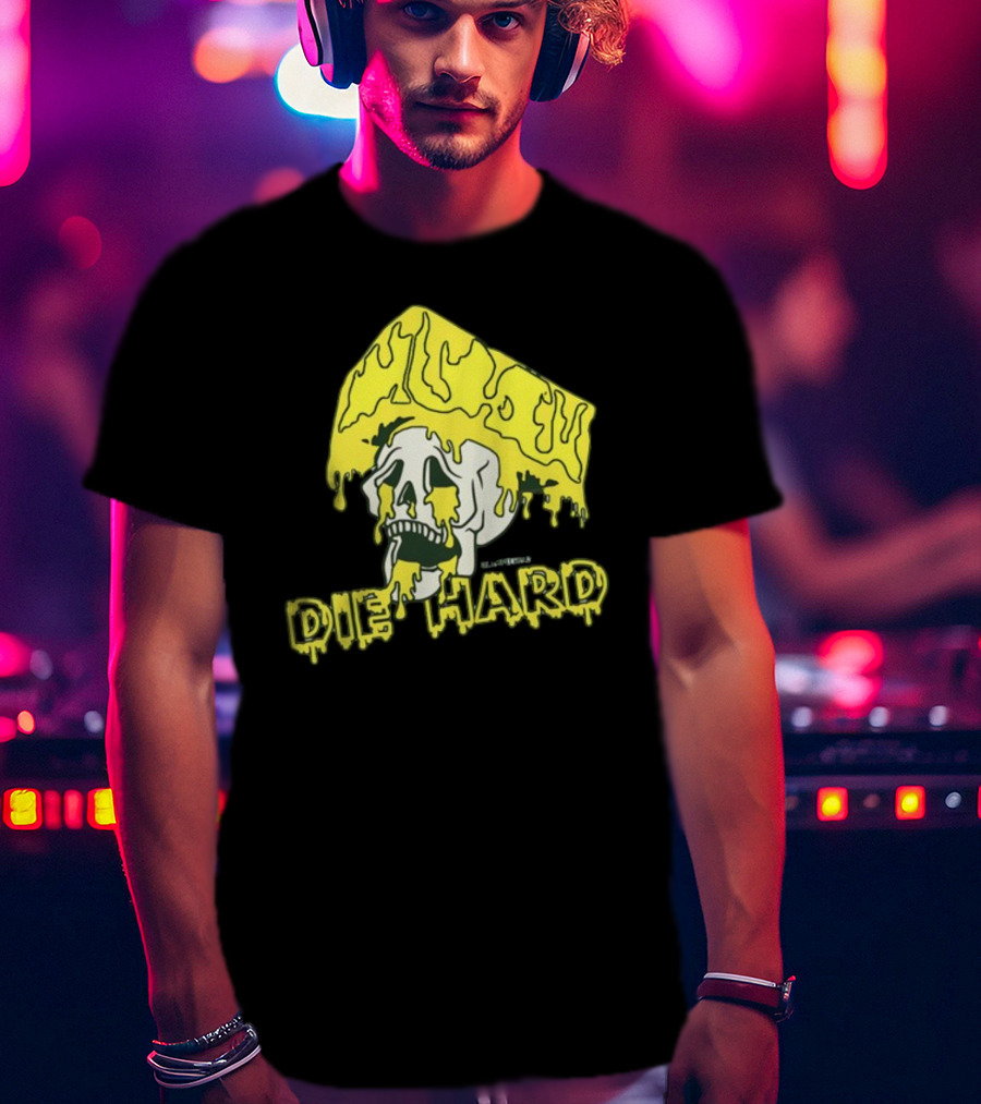 Die Hard Cheesehead Melting Skull T-Shirt