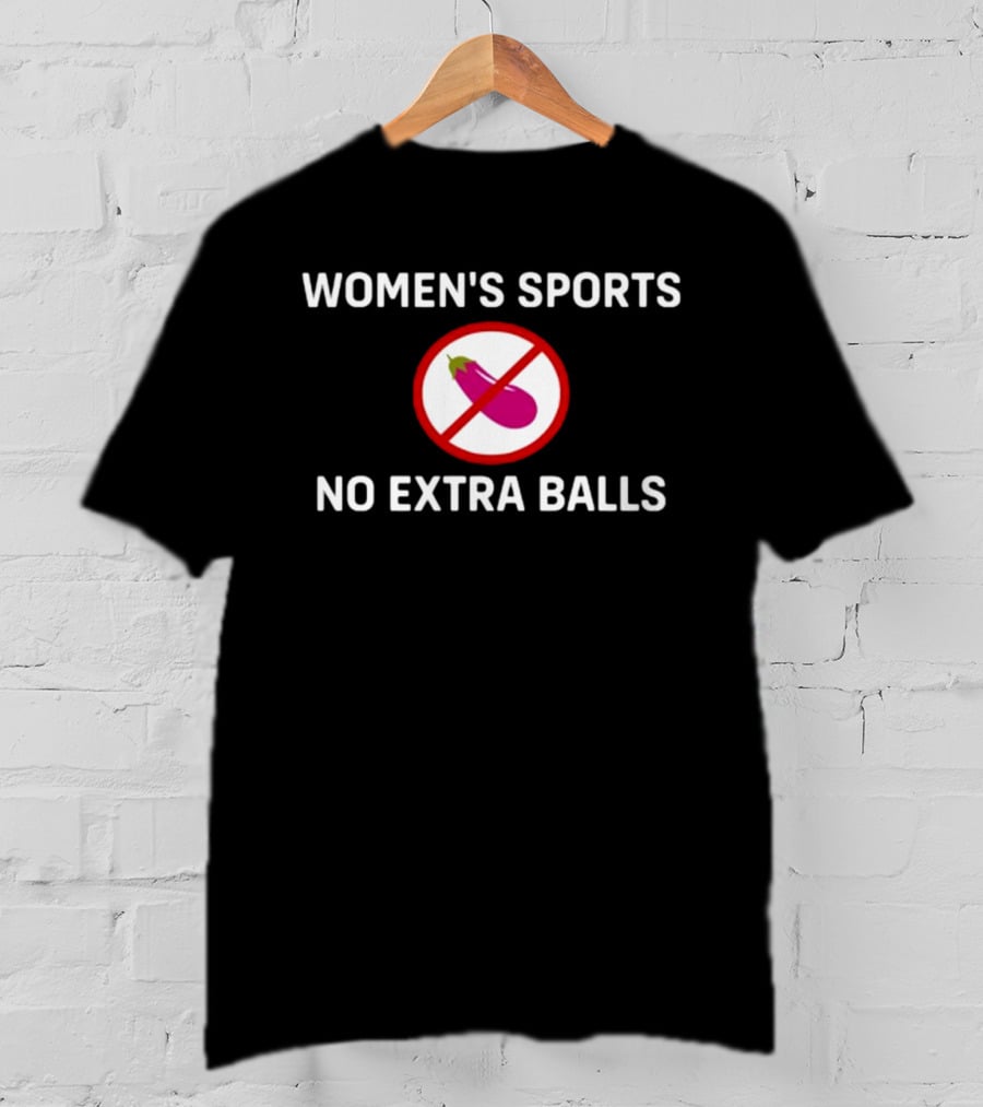Women's Sports No Extra Balls Eggplant Emoji Prohibition T-Shirt