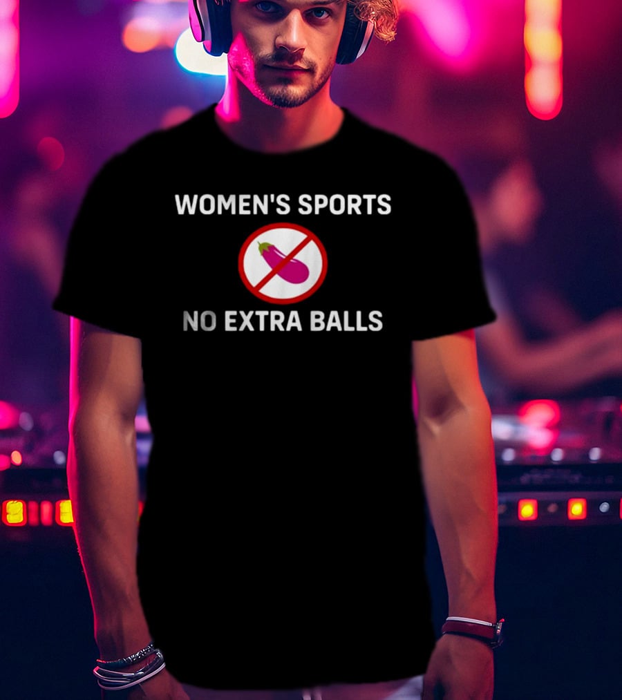 Women's Sports No Extra Balls Eggplant Emoji Prohibition T-Shirt