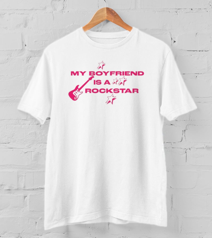 My Boyfriend Is A Rockstar Guitar Stars T-Shirt