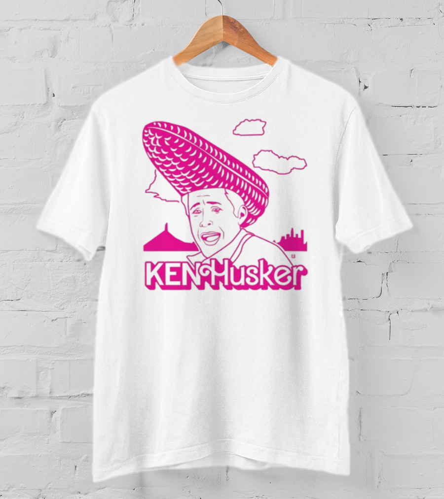 Ken Husker Corn Hat City Skyline T-Shirt