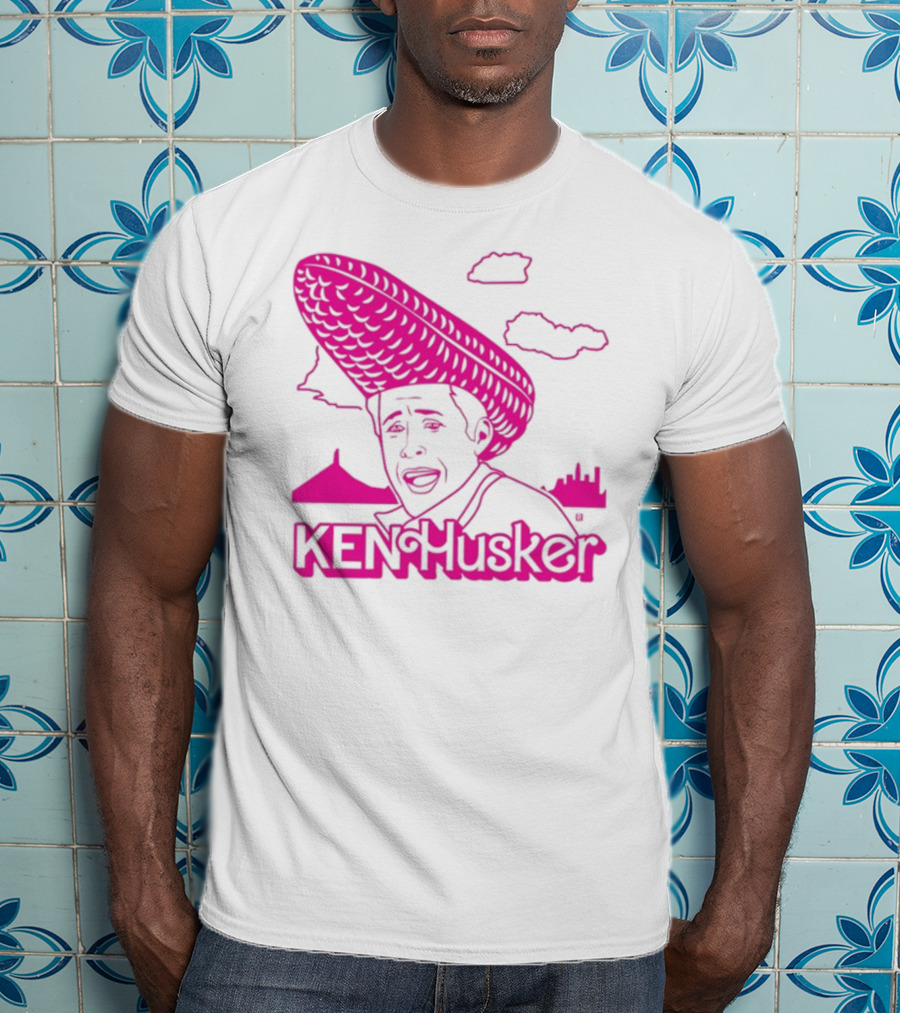 Ken Husker Corn Hat City Skyline T-Shirt