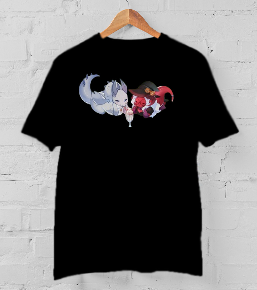 Tieflingmelissa Dragon Love Milkshake Sharing T-Shirt