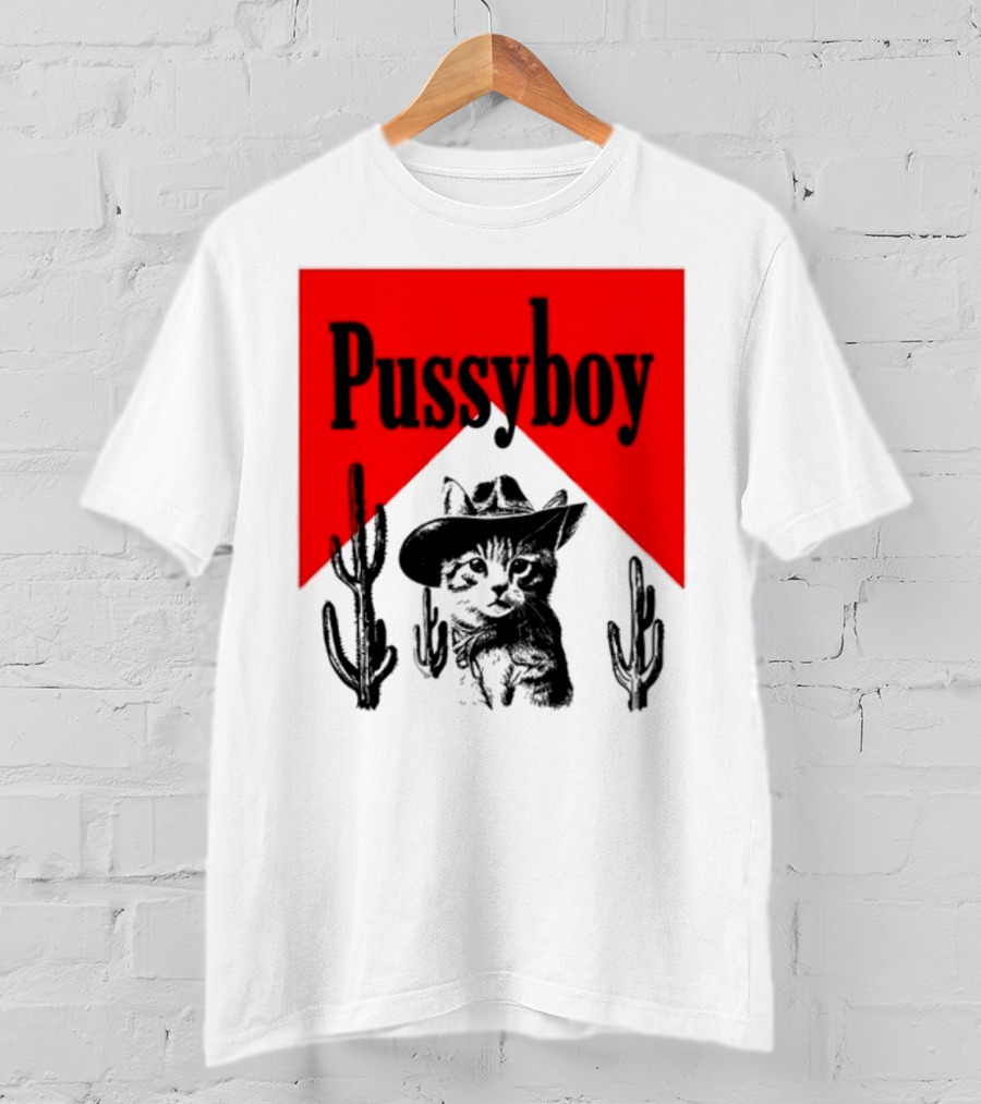 Pussyboy Cat Cactus Cowboy Hat Ezra Miche T-Shirt